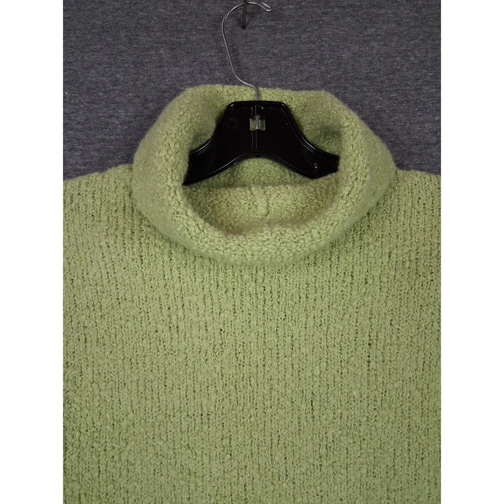 Hanna Andersson Womens Sweater‎ Medium Green Turtleneck Plush Wool Blend